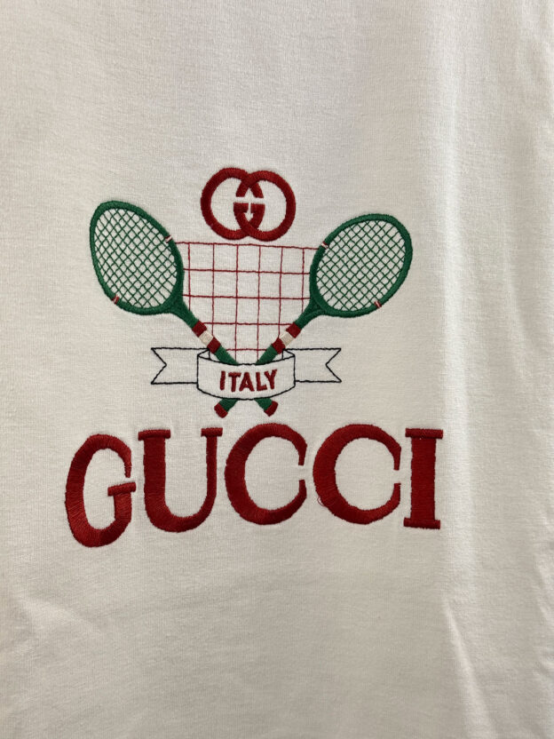 Gucci Cream Tennis Print T-Shirt - Image 2