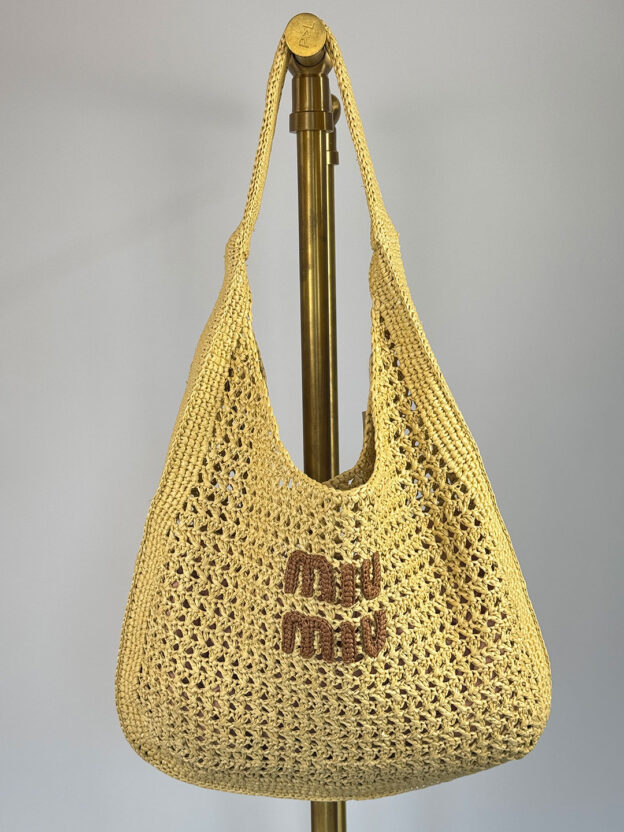 Miu Miu Raffia Hobo Bag - Image 2