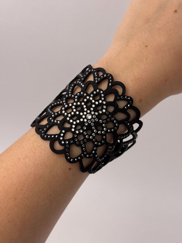 Swarovski Lace Floral Inspired Cuff Bracelet - Image 2