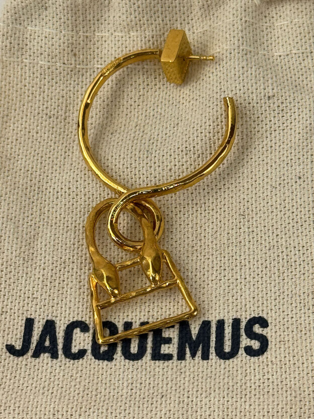 Jacquemus Gold Colour Handbag Earrings - Image 3