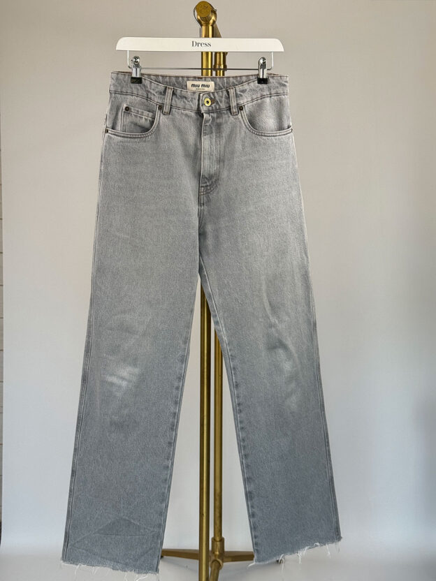 Pre-Owned Miu Miu Grey Jeans Size 40 (UK 8)