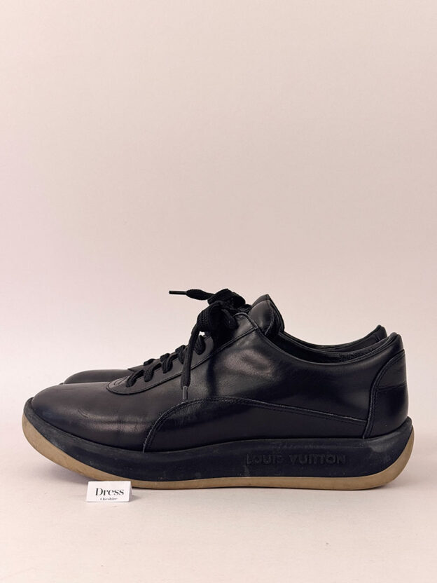 Louis Vuitton Black Leather Low Top Trainers Size 38 (UK 5) - Image 2