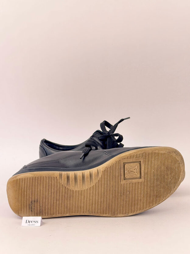 Louis Vuitton Black Leather Low Top Trainers Size 38 (UK 5) - Image 6