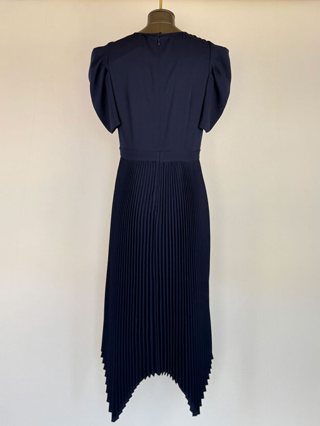 LK Bennett Navy Long Pleated Dress Size UK 8 - Image 2