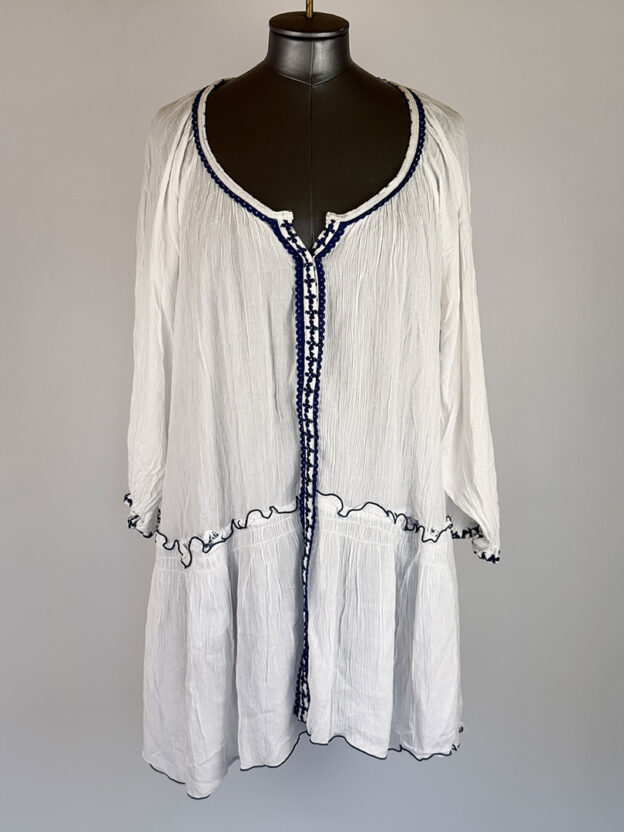Poupette St Barth White & Blue Cover Up Size S