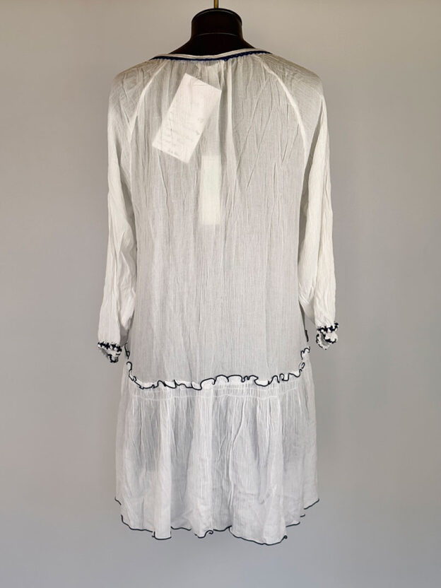 Poupette St Barth White & Blue Cover Up Size S - Image 2