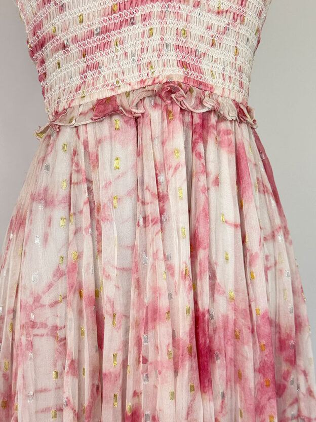 Rococo Sand Pink & White Long Dress Size S - Image 2