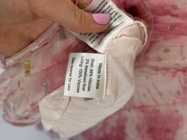 Rococo Sand Pink & White Long Dress Size S - Image 3