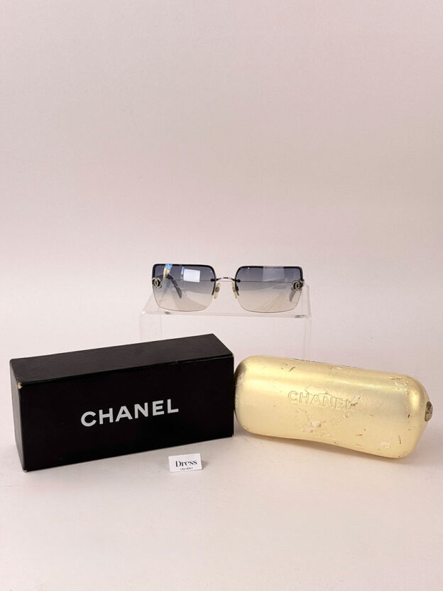 Chanel Blue Clear Frame with Diamante CC Sunglasses - Image 2