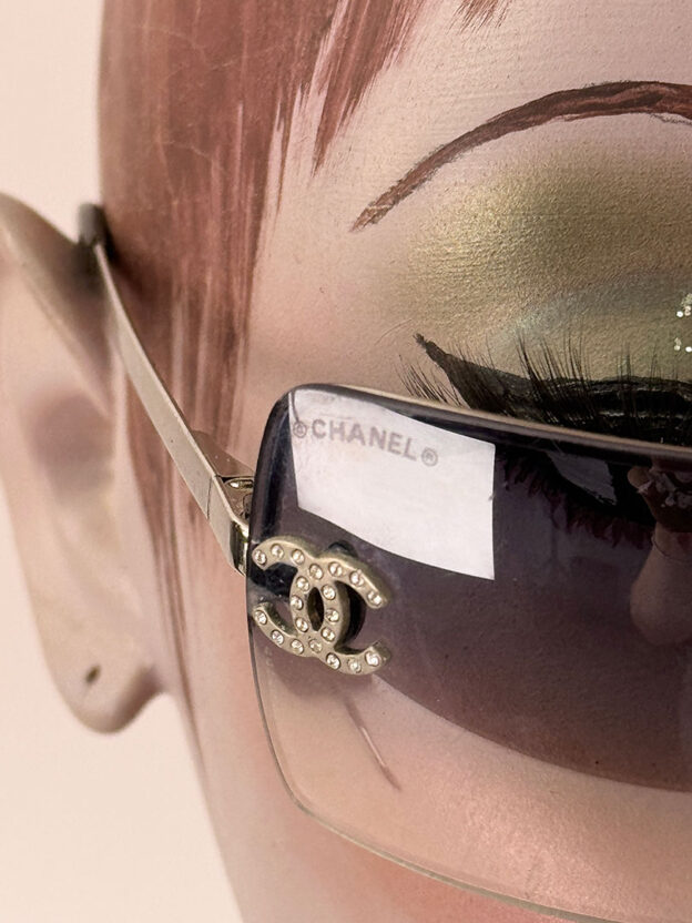 Chanel Blue Clear Frame with Diamante CC Sunglasses - Image 4