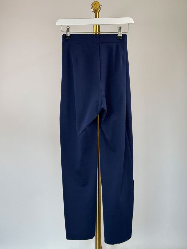 Pre-Owned Vilagallo Navy Multicoloured Buttoned Trousers Size 44 (UK 12) - Image 3