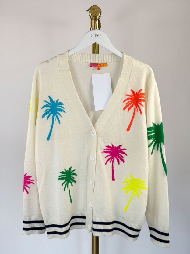Pre-Owned Vilagallo Multicoloured Palm Tree Cardigan Size L