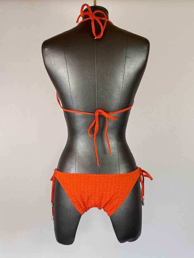 Pre-Owned Melissa Odabash Orange Triangle Bikini Size 10 - Image 3