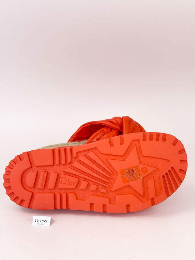 Pre-Owned Christian Dior Orange Sliders Size 38 (UK 5) - Image 6