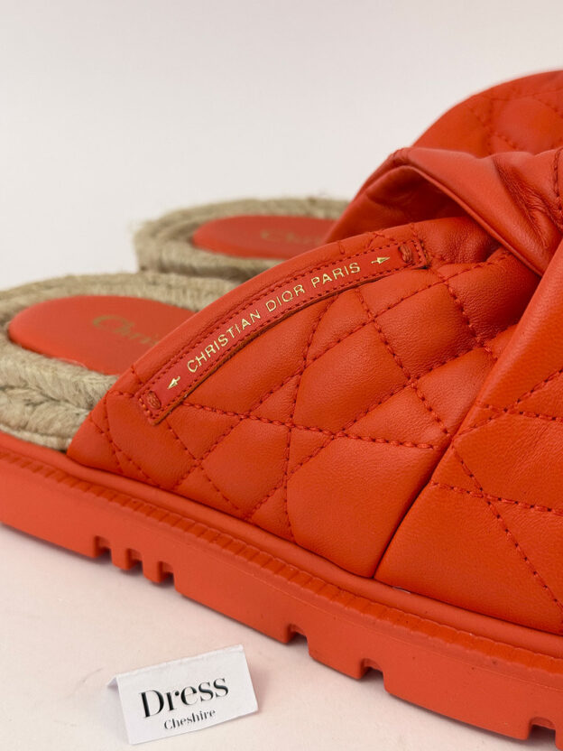 Pre-Owned Christian Dior Orange Sliders Size 38 (UK 5) - Image 7