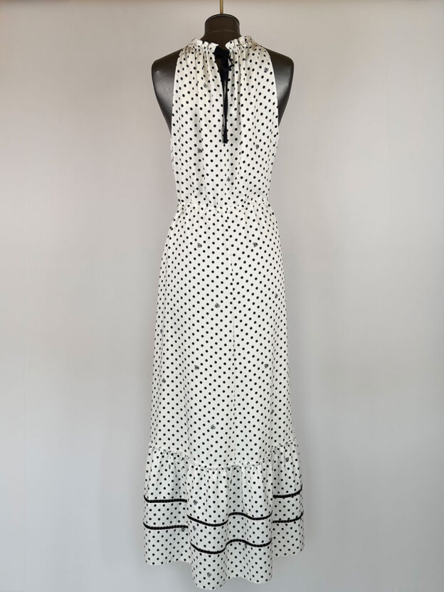 Pre-Owned ME+EM White & Black Polka Dot Long Dress Size 12 - Image 2