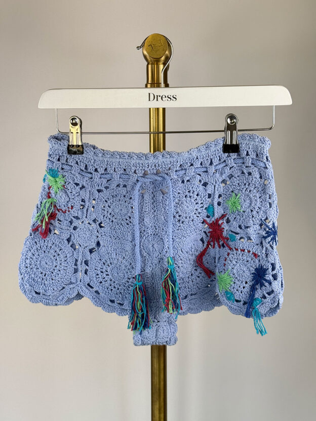 Pre-Owned Poupette St Barth Blue Crochet Shorts Size XS