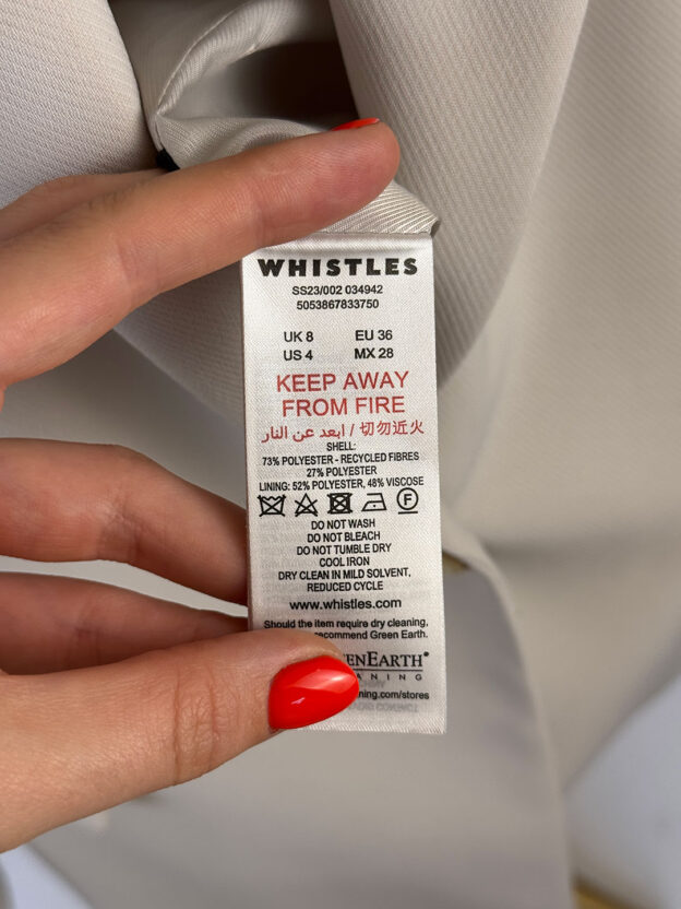 Pre-Owned Whistles Grey Blazer Size UK 8 - Image 4