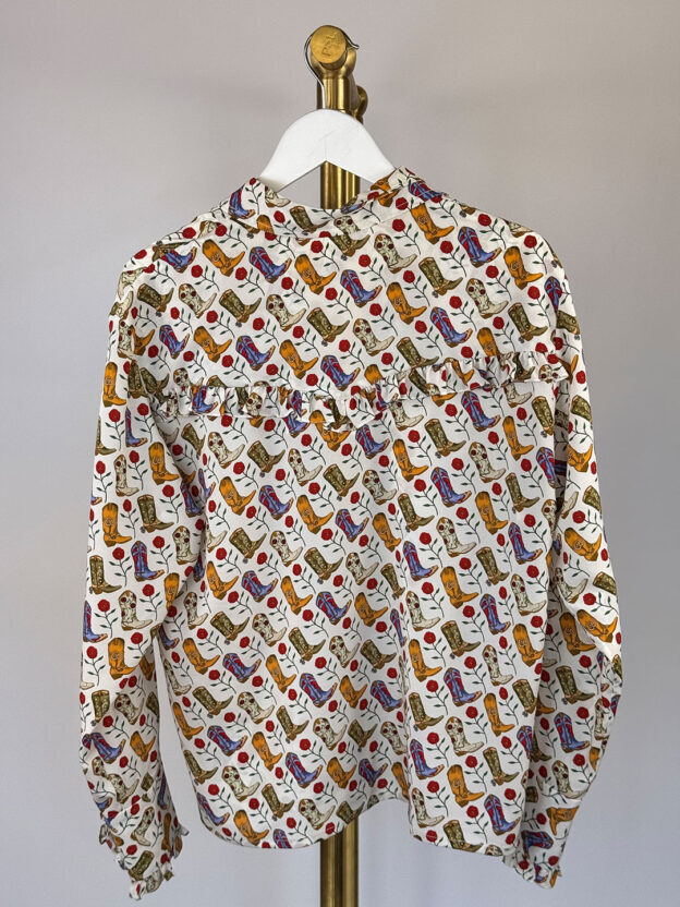 Pre-Owned Sandro Cowboy Boot Shirt Size 2 (UK 10) - Image 2