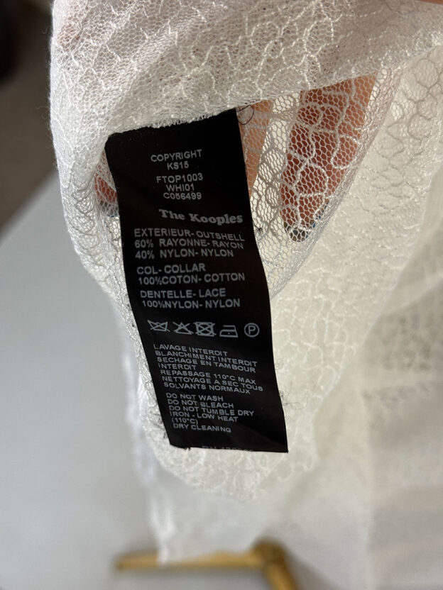 Pre-Owned The Kooples White Lace Top Size M - Image 3
