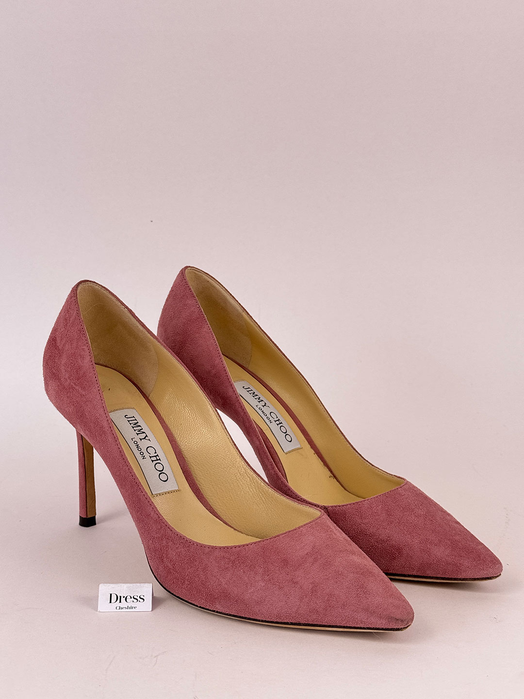 Pre-Owned Jimmy Choo Pink Suede Heels Size 37.5 (UK 4.5) - Dress