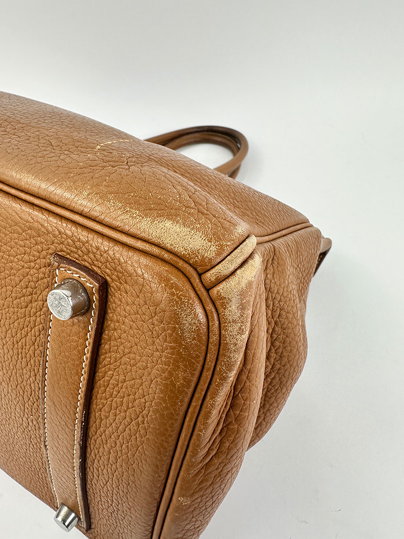 Pre-Owned Hermes Birkin 35 Gold Clemence PHW - Image 8