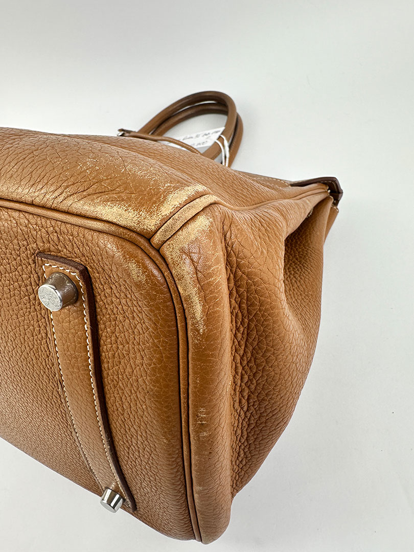 Pre-Owned Hermes Birkin 35 Gold Clemence PHW - Image 9