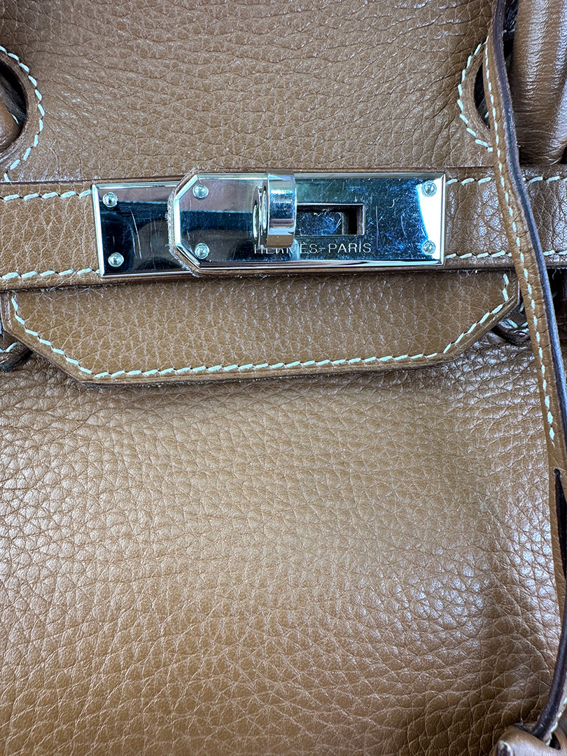 Pre-Owned Hermes Birkin 35 Gold Clemence PHW - Image 11