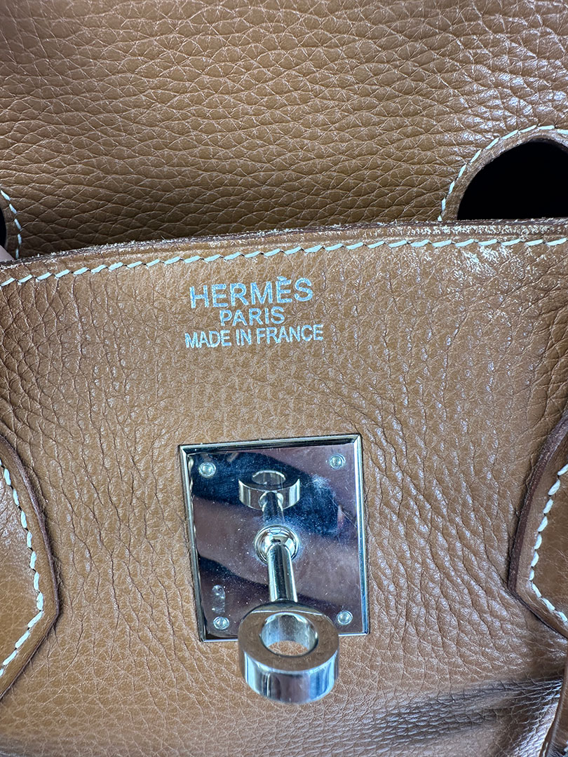 Pre-Owned Hermes Birkin 35 Gold Clemence PHW - Image 13