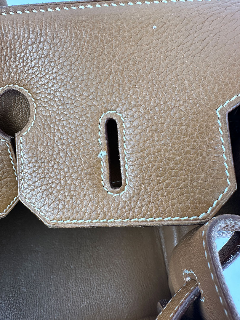 Pre-Owned Hermes Birkin 35 Gold Clemence PHW - Image 15