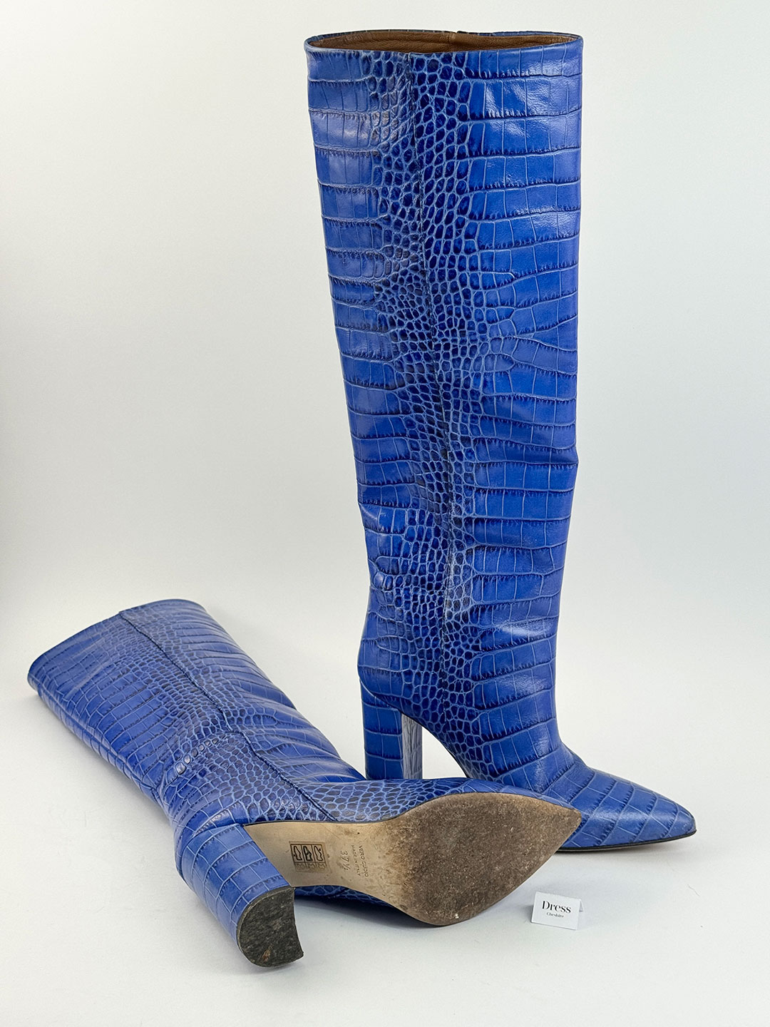 靴 PARIS TEXAS light blue python long boots PARIS TEXAS light blue python long boots
