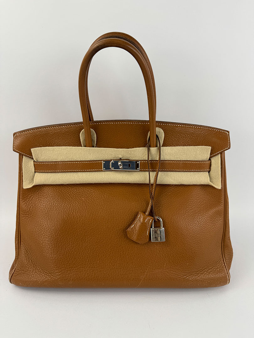 Pre-Owned Hermes Birkin 35 Gold Clemence PHW