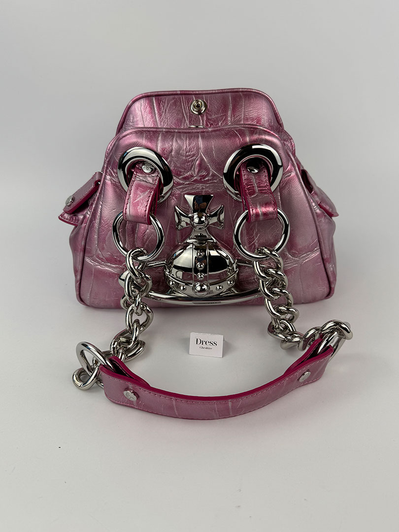 Pre-Owned Vivienne Westwood Pink Archive Orb Chain Handbag - Dress