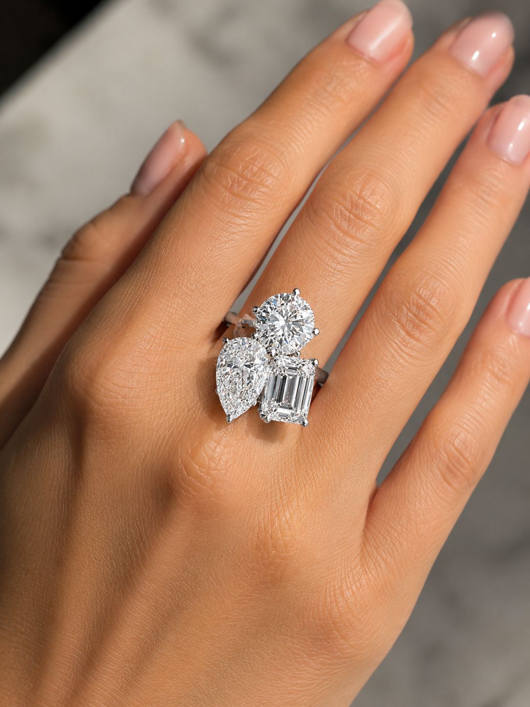 13ct Lab Diamond 3 Piece 9ct White Gold Ring