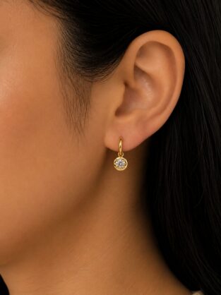 0.6ct Lab Diamond Gypset 9ct Yellow Gold Earrings