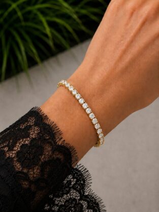 10ct Lab Diamond Tennis Bracelet 9ct Yellow Gold