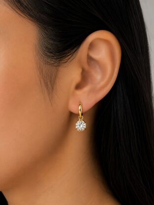 4ct Lab Diamond Gypset 9ct Yellow Gold Earrings