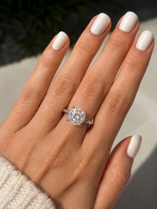 3ct Round Lab Diamond Solitaire 9ct White Gold Ring