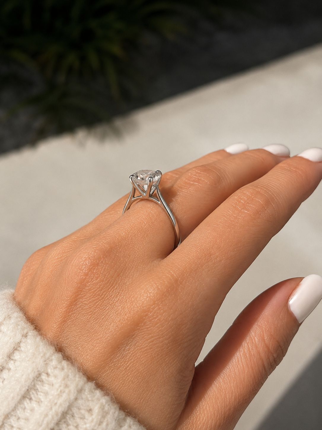 3ct Round Lab Diamond Solitaire 9ct White Gold Ring - Image 2