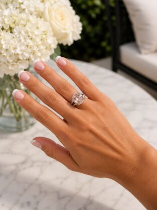 5ct Lab Pink Fancy Diamond Ring