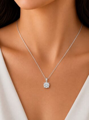 4ct Lab Diamond Pendant 9ct White Gold Necklace