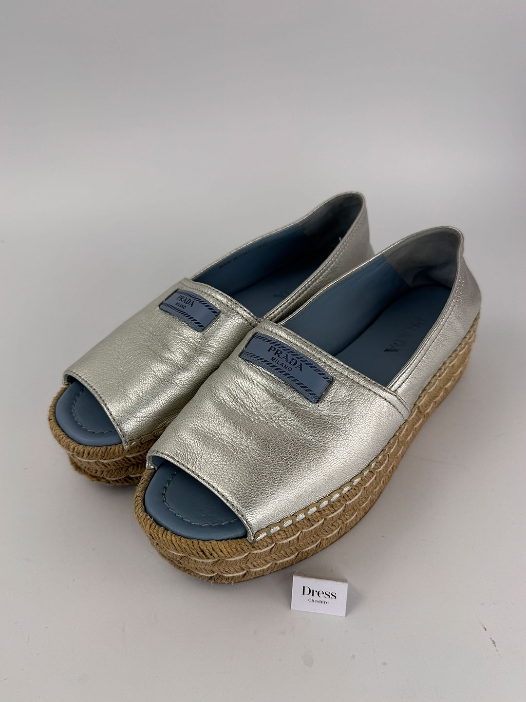 knee length dresses for ladies Prada Metallic Calfskin Slingback Ballerinas 39.5 Silver 1809936   FASHIONPHILE