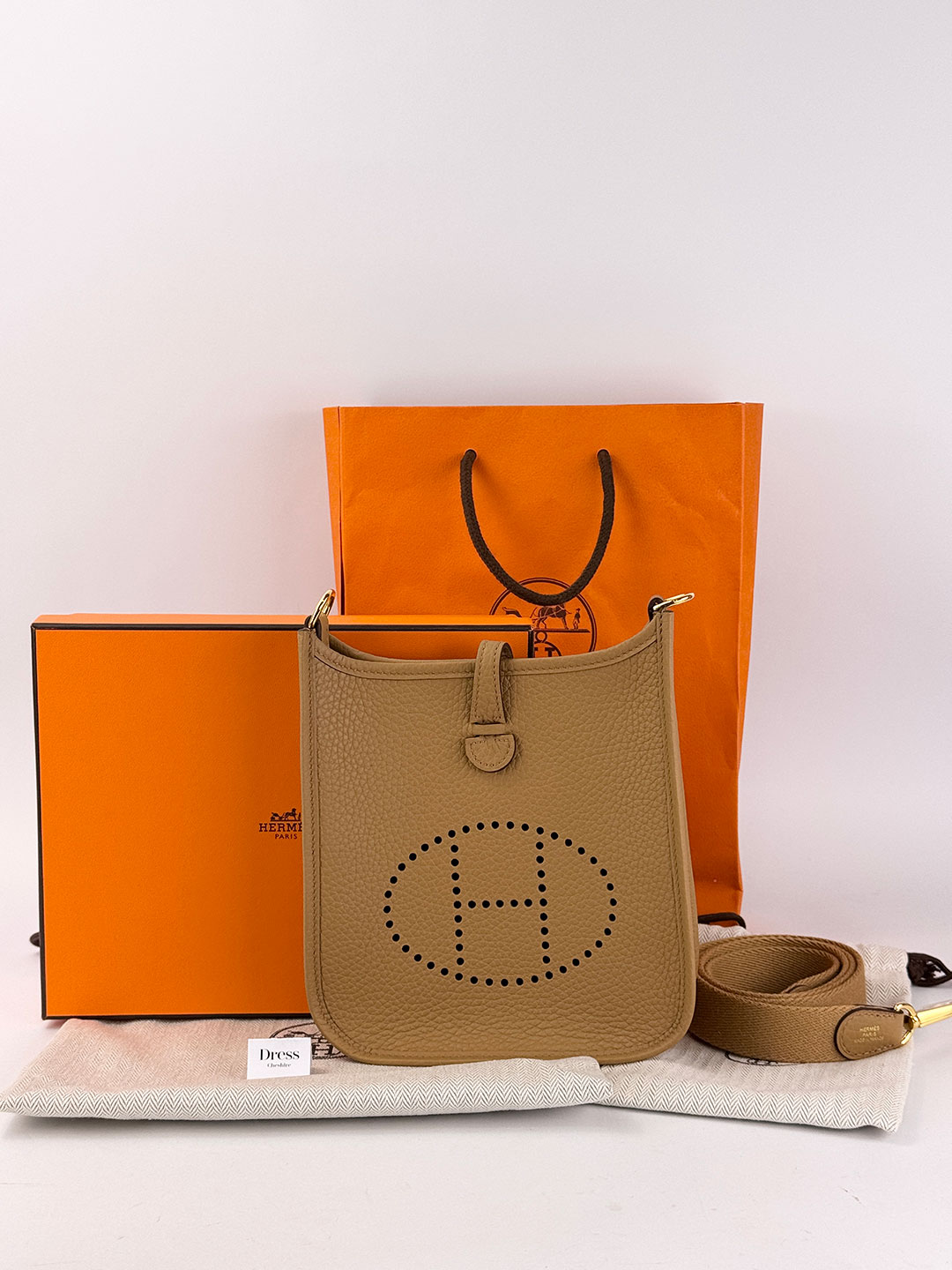 Hermes Mini Evelyne 16 Biscuit Camel GHW - Image 2
