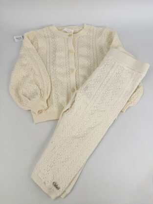Chloe Cream Knitted Cardigan & Trouser Set Age 18 months