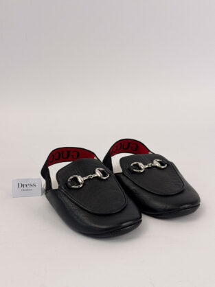 Gucci Black Princetown Leather Slippers Kids Size 19