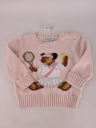 Ralph Lauren Pink Teddy Bear Jumper Size Age 9-12 months